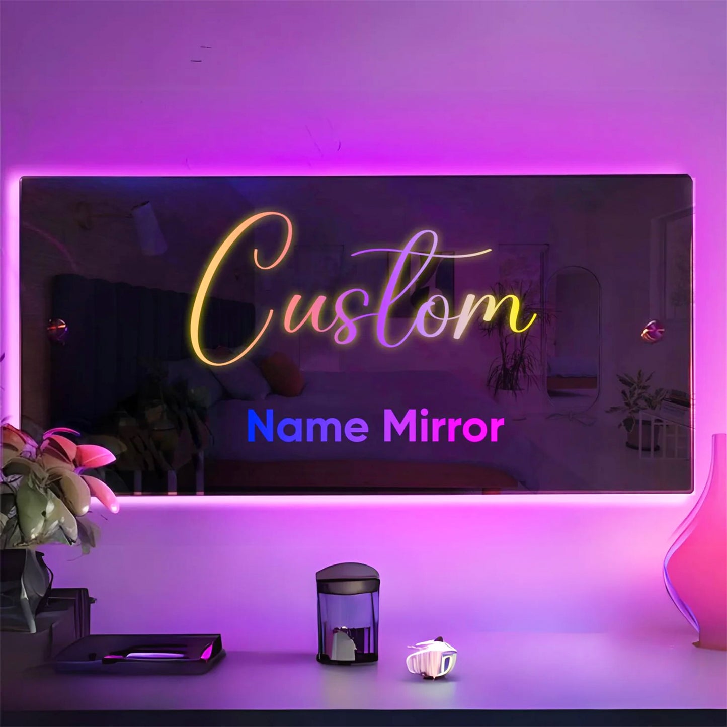 personalized_light_up_name_mirror_USB_powered_mirror_LED_mirror_with_remote_control_energy_efficient_LED_mirror_customizable_color_mirror_12_color_light_mirror_remote_control_mirror_lamp_stylish_home_decor_mirror_gift_ideas_mirror_lamp_energy_saving_LED_mirror_USB_data_cable_mirror_modern_decorative_lighting