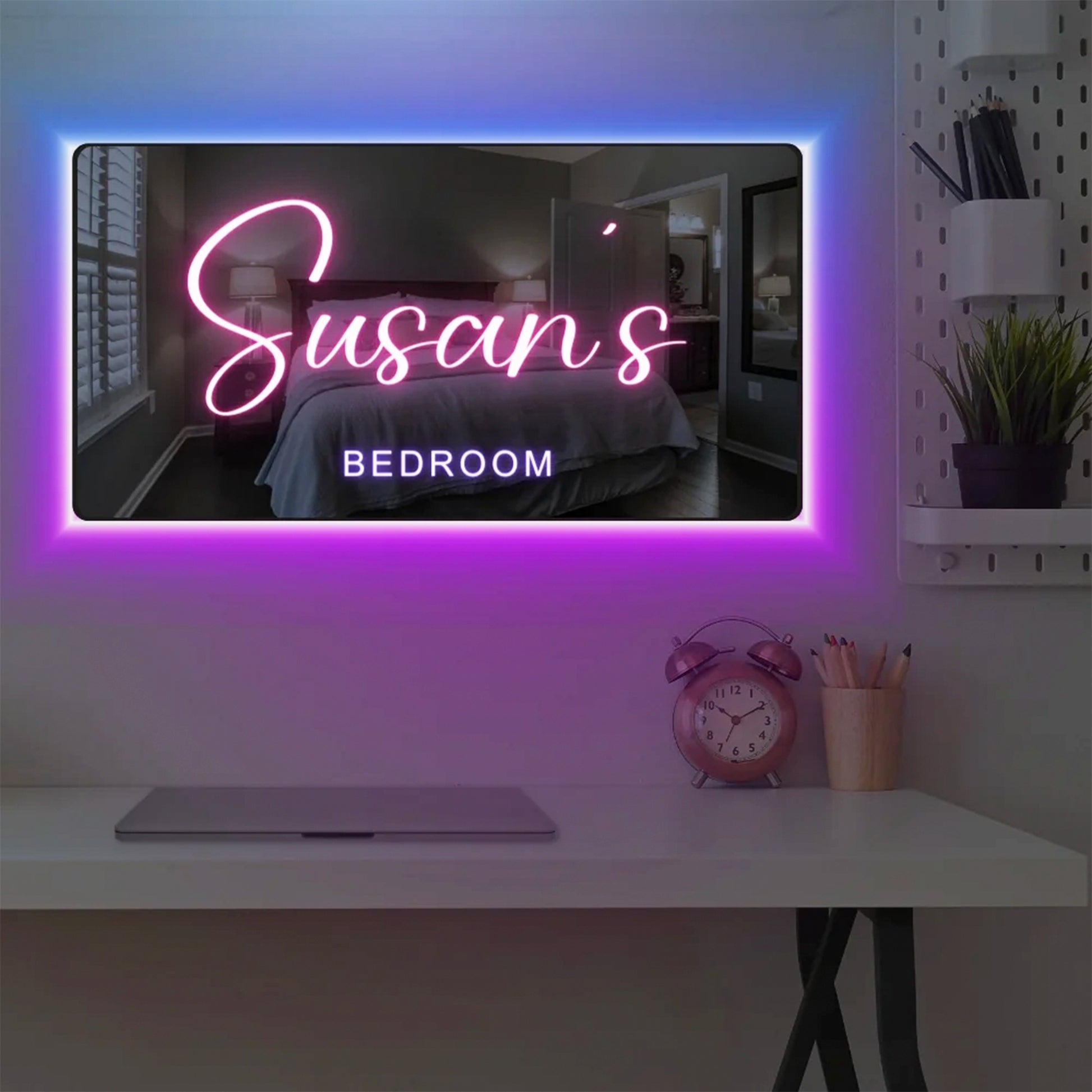 personalized_light_up_name_mirror_USB_powered_mirror_LED_mirror_with_remote_control_energy_efficient_LED_mirror_customizable_color_mirror_12_color_light_mirror_remote_control_mirror_lamp_stylish_home_decor_mirror_gift_ideas_mirror_lamp_energy_saving_LED_mirror_USB_data_cable_mirror_modern_decorative_lighting